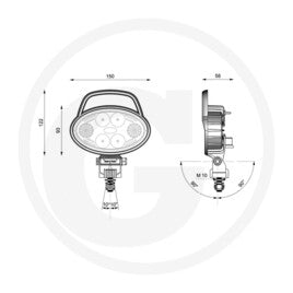 GRANIT Arbeitsscheinwerfer CARBONLUX OVAL 150X93