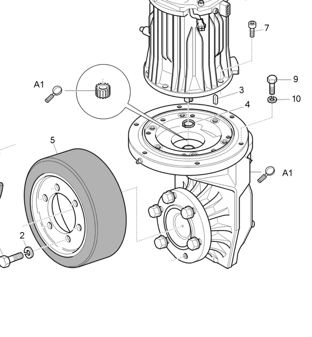 Linde Gabelstapler Teile Antriebsrad 0009933848 ECU 14 + 16 + 18 + 20