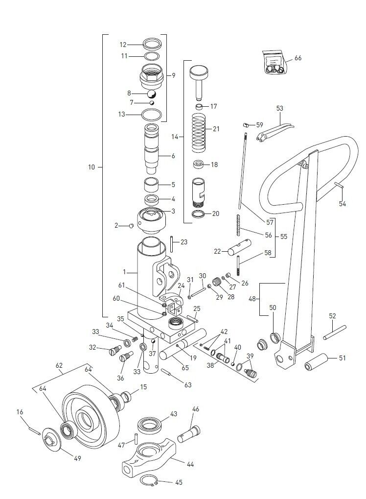 Hubwagen Ersatzteil Dichtsatz BV Vestergaard 115R (Inox) , PV25 und PV25R