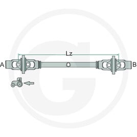 BLUELINE Gelenkwelle, Baugröße: B6 80°, Länge: 860 mm