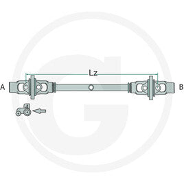 BLUELINE Gelenkwelle, Baugröße: F238, Länge: 860 mm