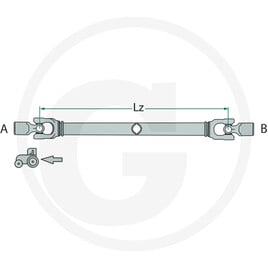 BLUELINE Gelenkwelle, Baugröße: F24, Länge: 860 mm