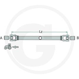 BLUELINE Gelenkwelle, Baugröße: F21, Länge: 560 mm