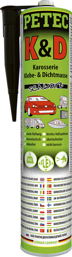 PETEC K&D Karosserie Klebe-&Dichtmasse schwarz - 310 ml – Gabelstapler Ersatzteil